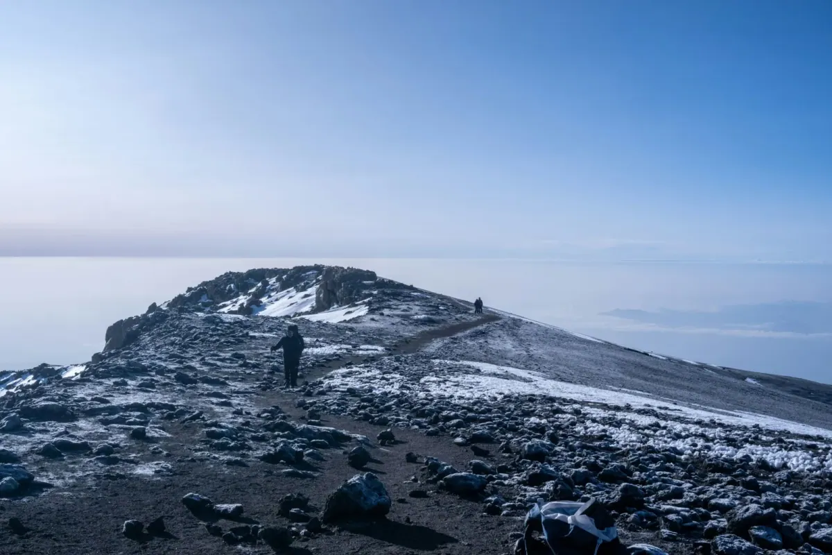 Climber near the Kilimanjaro summit
